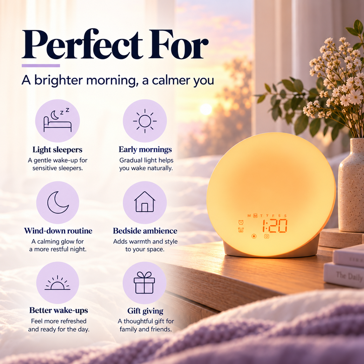 SMART Sunrise Wake Up Alarm Clock