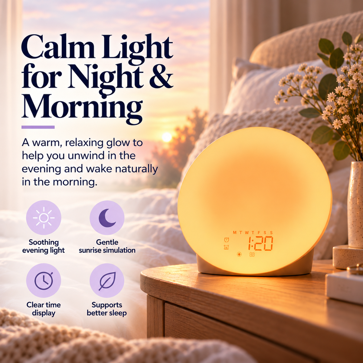 SMART Sunrise Wake Up Alarm Clock