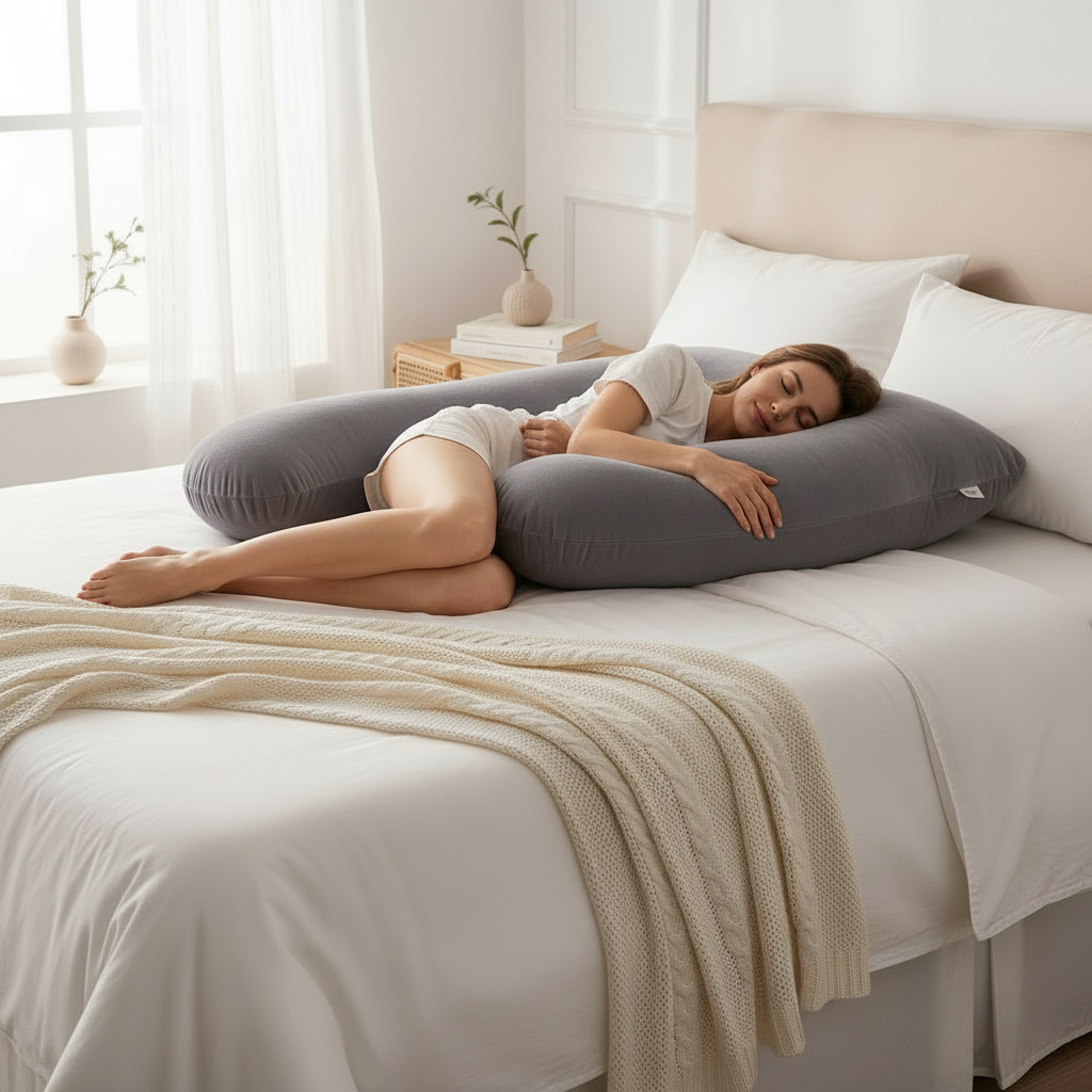 U-Shaped Full Body Pillow - Woman Cuddling