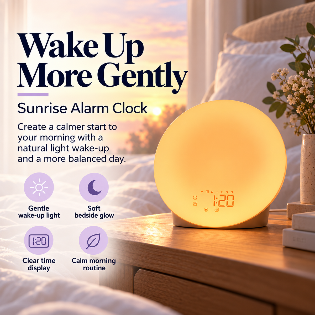 SMART Sunrise Wake Up Alarm Clock